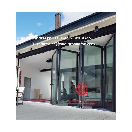 Weather stripping glass interior folding doors,Aluminium Bi Transparent Partition Soundproof Insulated Accordion