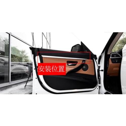 4pcs Carbon Fiber Style ABS Interior Door Decoration Strips Trim For BMW 3 series GT F34 2013-2018 Accessories