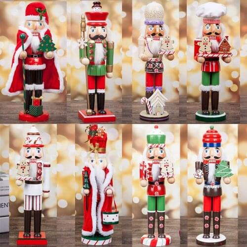 35cm Christmas doll Santa Claus Snowman Gingerbread Chef Nutcracker soldier Puppet Combination Children Christmas Toy Gift HT124