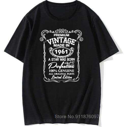 Made in 1961 60 Years Gift Present Vintage Cotton TShirts Birthday Male T Shirt Retro Print Daddy Grandad Tops Tees