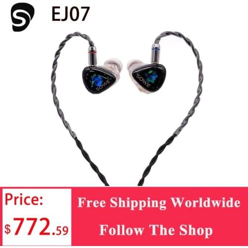 Shuoer EJ07 | flagship 10mm dynamic electrostatic BA driver hybrid IEM headphones with monocrystalline copper balanced cable