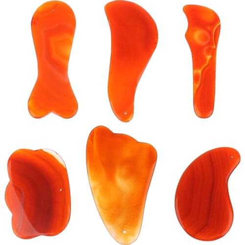 Red Onyx Scraper Guasha Jade Massager For Face Natural Gouache Stone Gua Sha Scraper Facial Massage Tool Face Scraper