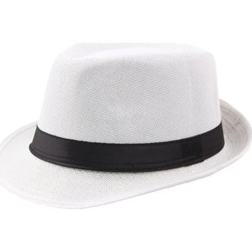 Sun Hats For Women Men Jazz Hat Breathable Linen Top Hat Outdoor Sun Hat Curly Brim Straw Hat Drop shipping ##0