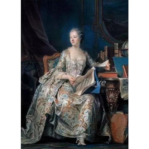 The Marquise of Pompadour Full Round Square 5D DIY Diamond Painting "Girl pearl" 3D Diamond Embroidery Crystal Mosaic Art CV489