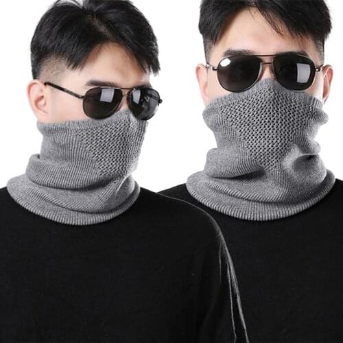 Unisex Winter Hollow Knit Woolen Pullover Fake Collar Warm Scarve Korean Female Solid Color Elastic Cycling Neck Guard Scarf O97