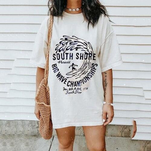 Off White Graphic Oversized T Shirt Women 2021 Summer Letter Print Harajuku Tee Shirt Femme Casual Loose Vintage Top Tshirts