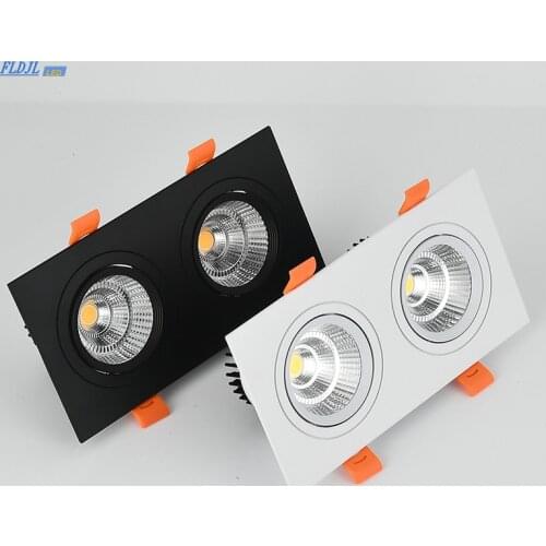 1pcs double square Dimmable Led downlight light COB Ceiling SpotLight14W 20W 24W 30WLED ceiling recessed Lights Indoor Lighting