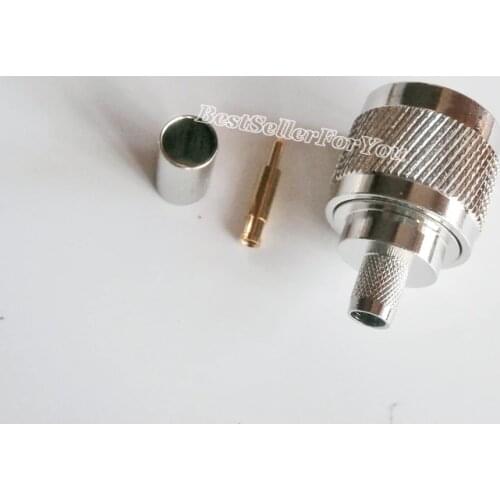 1Pcs N Male Plug Crimp For RG5 RG6 5D-FB LMR300 Cable Straight RF Connector