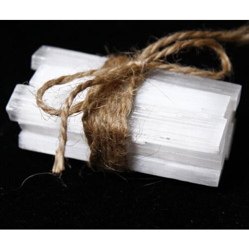 10pcs Natural Selenite Plaster Ornament Pendulum Healing White Crystal Specimen Point Stick Chips Gypsum Energy Gems Balance