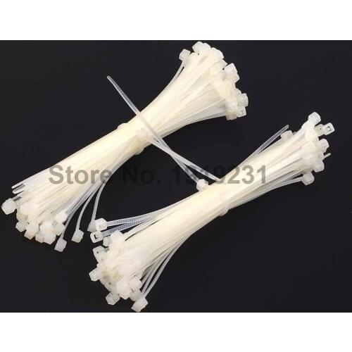 100PCS 100mm x 3mm Electrical Cable Tie Wrap Nylon Fastening White