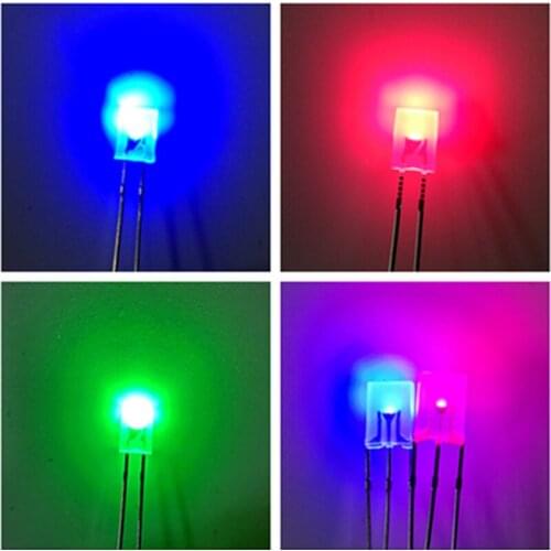 100pcs/Lot 2*5*7MM Fog Red, Blue, Green, Red And Blue Two-Color Common Cathode Square LED Light-Emitting Diode For Light Cube