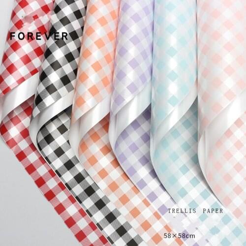 20pcs 58cm Lattice Pattern Waterproof Flower wrapping paper lattice bouquet floral florist flower packaging material