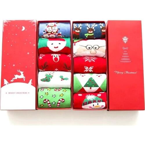 2022 New Autumn and Winter Warm Christmas Gift Woman Box Socks