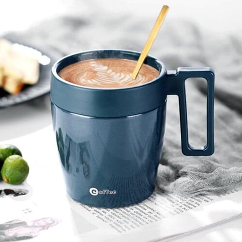 330ml Coffee Mug Thermal Mugs Vacuum Cup Thermos For Tea Stainless Steel Insulated Water Bottle With Handle Lid Office