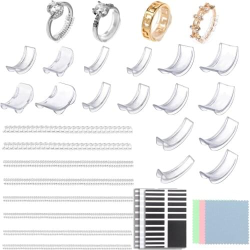 8Pcs/lot Silicone Invisible Clear Ring Size Adjuster Resizer Loose Rings Reducer Ring Sizer Fit Any Rings Jewelry Tools