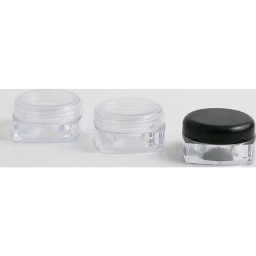 Promotion!!! 100pcs /lot 10ml 10g Plastic Square Clear Jar Pot Cosmetic Container For Jewelry Bead Nail Art Storage