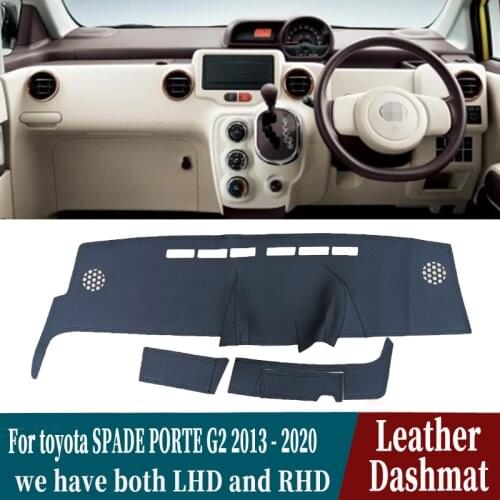 PU Leather Dashmat Dashboard Cover Pad Mat Carpet Car-Styling accessories For toyota SPADE PORTE G2 2013 2014 2015 2016 2020