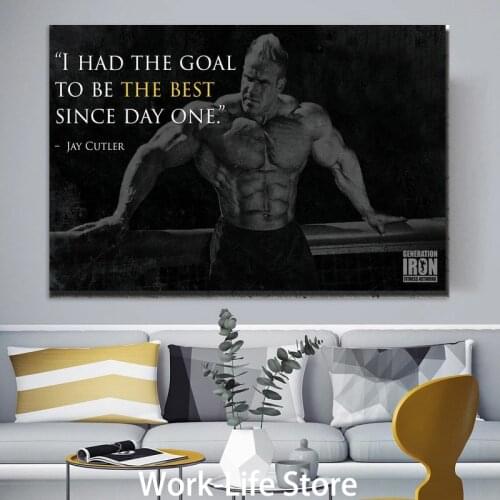 JAY CUTLER Bodybuilding Motivational Quote Art Silk Posters and Prints Gym Wall Art Room Decor Fitness Sports Picture