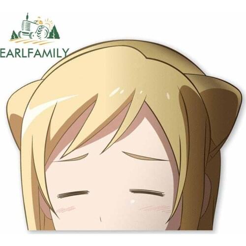 EARLFAMILY 13cm x 10.6cm for Peeking Hikari Vinyl Car Stickers Anime Waterproof Custom Printing Decal Windshield Trunk Decor