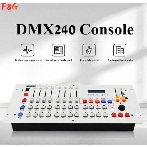 F&GVenta caliente Disco 240 DMX controlador de luz de la etapa DMX512 señal consola para XLR-3 led par movimiento de cabeza, DJ