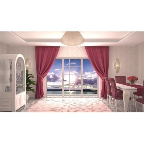Gravel One Piece Backdrop Curtain 140x270 cm-Color Rose