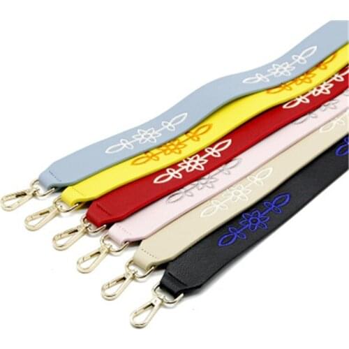 HJKL foreign trade cross body knapsack belt high-grade embroidered lady bag shoulder strap PU leather bag belt accessories gift