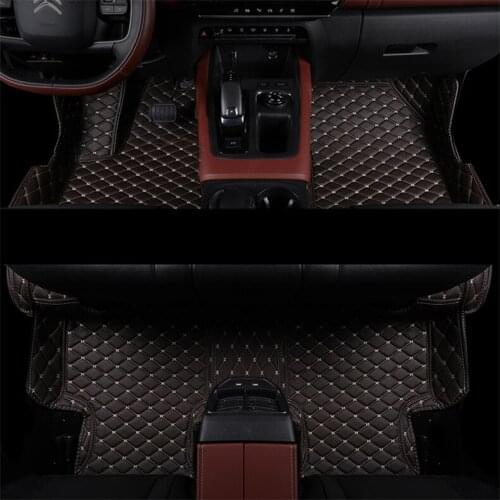 Leather car interior floor mat for citroen c5 aircross 2017 2018 2019 2020 accessories rug carpet interior styling