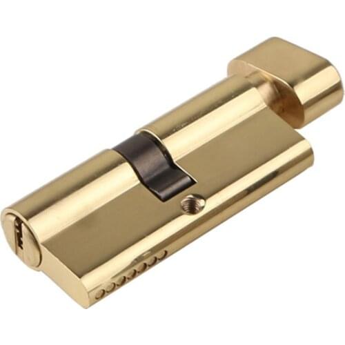 All Brass Gold Cylinder Lock Door Window Security 70 80 90mm Cylinder Living Room Lock Handle Customized Brass Key