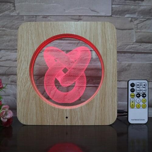 Love Knot 3D LED Lamp Plastic ABS Grain line Lamp USB Table Lamp for Room Decor for Holiday Day Gift DropShipping