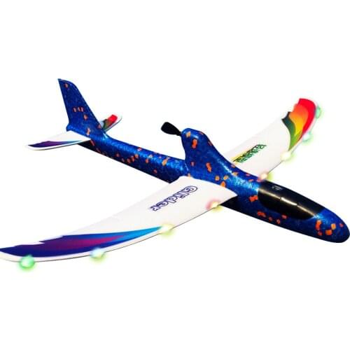 Gift Kids Airplane Model DIY Capacitor For Children Educational Toy Foam Electric RC Hand Throwing Launch Glider With Light