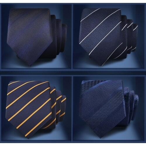High Quality 2019 New Designers Brands Fashion Business Casual 7cm Slim Ties for Men Necktie Striped Work Wedding with Gift Box