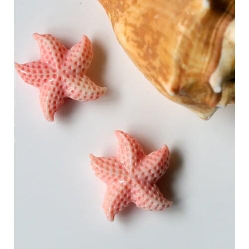 New Arrival Pink Conch Shell Carved Starfish Earring Bead 20x25x8mm 4.6g