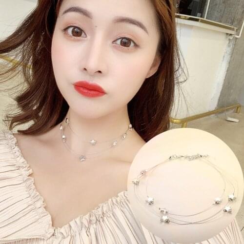 Europe And The United States New Popular Sexy Three-layer Star Necklace Chocker Clavicle Chain Female Neck Jewelry Neck Strap
