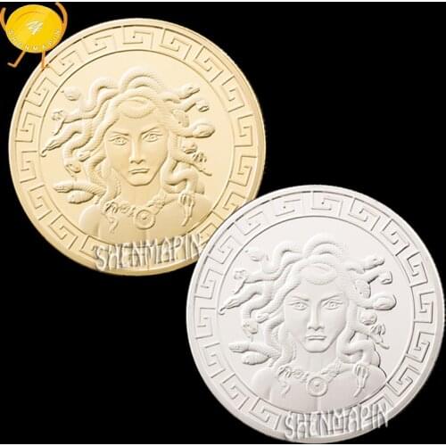 Nemesis Medusa Commemorative Coin Snake Hair Succubus Medusa Coins Collectibles Mini Owl Coin Ancient Greece Gold Silver Coins