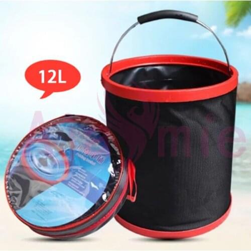 Portable Large-Capacity Oxford Outdoor Camping Fishing Folding Water Bucket Car Storage Container Auto Wash Tools Accessories