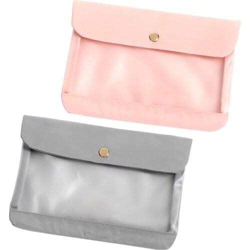Fabric Transparent Mask Storage Bag Universal Dustproof Mask Pouch Travel Carrying Mask Bag Portable Makeup Organizer Handbag
