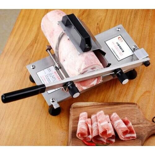 CE 304# Stainless Steel Manual Frozen Meat Slicer Handle Meat Cutting Machine