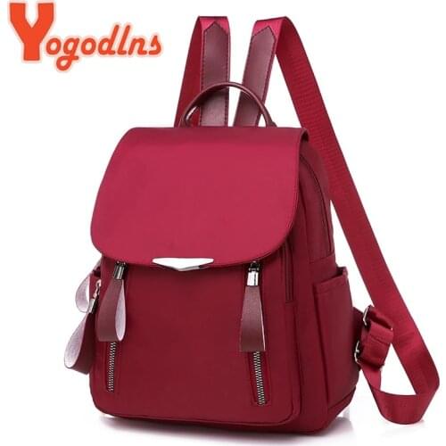 Yogodlns Casual Oxford Backpack Women Large Capacity Teenager School Bag Travel Waterproof Rucksack Lady Shopping Knapsack BOLSO