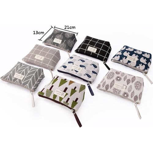 Storage Bag Handbag Multifunctional Canvas Key Mobile Phone and Toiletry Bag Fabric Zipper Coin Purse Cosmetic