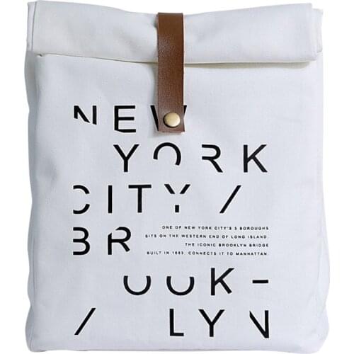 Fresh stylish portable lunch bag eco friendly cotton cooler bag thermal picnic box meal drinks milk insulated cool bag