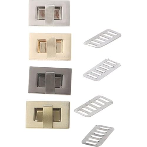 THINKTHENDO Metal Rectangle Shape Clasp Turn Lock Twist Lock DIY Handbag Bag Purse Hardware