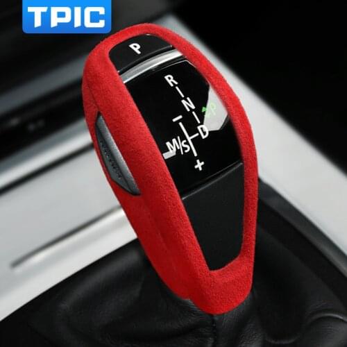 TPIC Alcantara Wrap Leather Car Gear Shift Knob Cover Sticker Auto Interior Moulding Trim Decal For BMW Z4 E89 2009-2016 LHD RHD