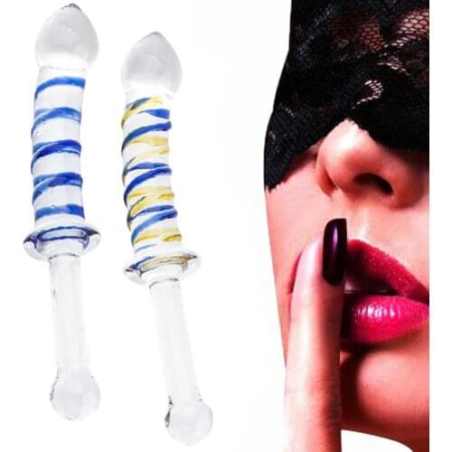 Unisex Masturbation Faux Crystal Dildo Butt Anal Plug Prostate Massager Sex Toy Not allergic easy to insert Couple Flirting toys