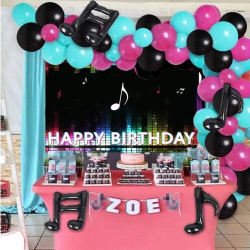 139Pcs Musical Birthday Party Decorations Balloon Garland Arch Kit Music Note Foil Balloons for Girls Birthday Decorations