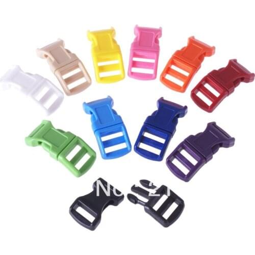 YOUGLE 500 Pcs/Lot 1/2" Colorful Curved Side Release Plastic Buckle for Paracord Bracelet 11 Colors