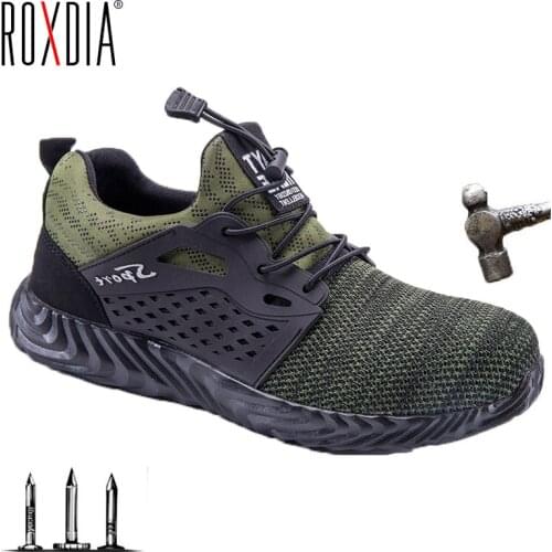 Drop shippping protect men safety work shoes outdoor industy steel toe cap anticollision sneakers plus size 36-48 ROXDIA RXM264