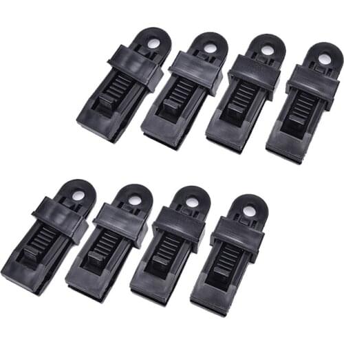 8 Pieces Camping Tarpaulin Clip Heavy Duty With Carabiner Sliding Cover Fixed sky curtain, reinforcement tent, wind rope fixing