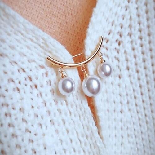 ZOSHI Mermaid Pin Korean Simple Pearl Cute Brooch Womens Accessories Kpop Brooches for Women Pins Crystal Brooch Pin jewelry