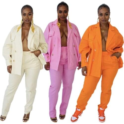 S-2xl Two Piece Set Women Suit Jacket and Pants Sets Long Sleeve Fall Clothes Casual Fashion Streetwear Wholesale Dropshipping