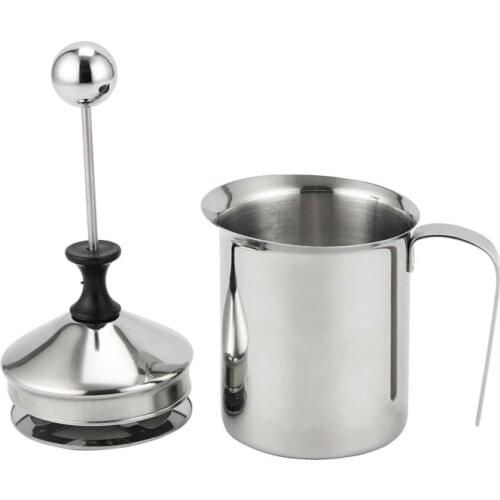 10pcs 400ml Manual Milk Frother Double Stainless Steel Mesh Beater Tool Cappuccino Coffee Creamer Foamer Practical W3253